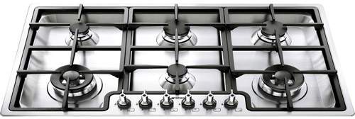 Smeg Gas Hobs Classic 6 Burner Gas Hob. 90cm (Stainless Steel).