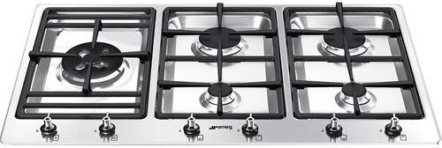 Smeg Gas Hobs Classic 5 Burner Gas Hob. 90cm (Stainless Steel).