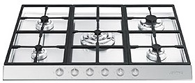 Smeg Gas Hobs Linear 5 Burner Gas Hob, Stainless Steel Fascia.  720mm.