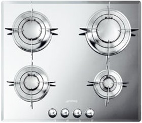 Smeg Gas Hobs Evolution Mirror 4 Burner Gas Hob. 600mm.