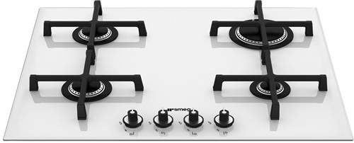 Smeg Gas Hobs Linea 4 Burner Gas Hob. 60cm (White Glass).