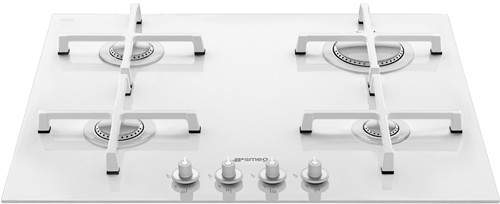 Smeg Gas Hobs Linea Low Profile 4 Burner Gas Hob. 60cm (White Glass).