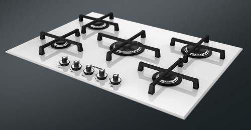 Smeg Gas Hobs Linea 5 Burner Gas Hob. 72cm (White Glass).