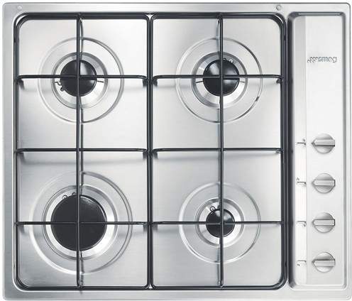 Smeg Gas Hobs Cucina 4 burner Gas Hob (Stainless Steel). Size 60cm.