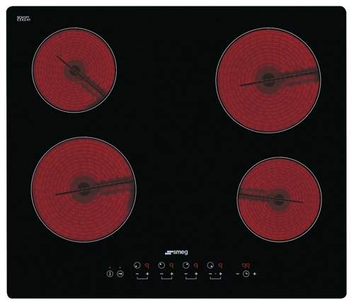 Smeg Ceramic Hobs 4 Ring Touch Control Ceramic Hob & Angled Edge. 60cm.