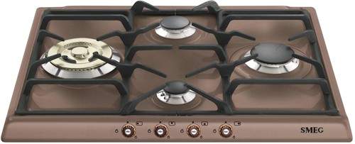 Smeg Gas Hobs 4 Burner Gas Hob With Copper Controls. 60cm (Copper).