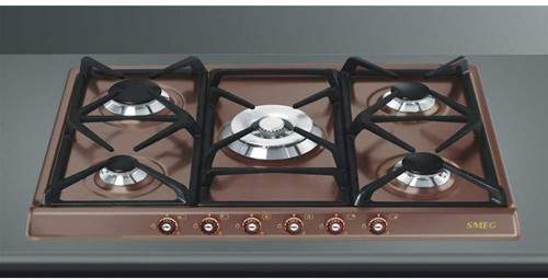 Smeg Gas Hobs 5 Burner Gas Hob With Copper Controls. 70cm (Copper).