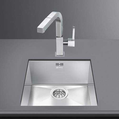 Smeg Sinks Quadra Undermount Kitchen Sink 400x400mm (S Steel).
