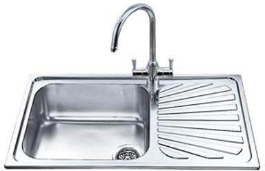 Smeg Sinks 1.0 Large Bowl Stainless Steel Kitchen Sink, Right Hand Drainer.