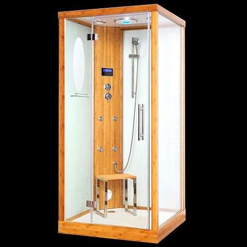 Hydra Square Steam Shower Cubicle (Bamboo). 1000x1000mm.