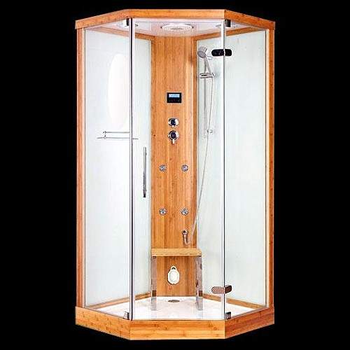 Hydra Corner Steam Shower Cubicle (Bamboo). 1000x1000mm.