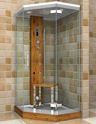 Hydra Corner Steam Shower Cubicle (Bamboo). 1000x1000mm.