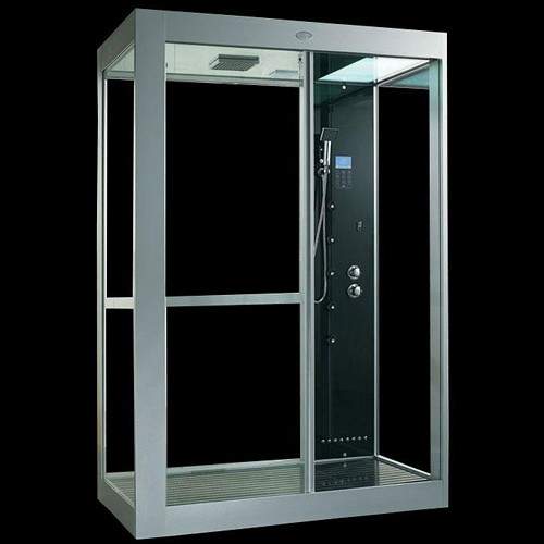 Hydra Rectangular Steam Shower Enclosure With Mirror Ceiling. 1350x900.