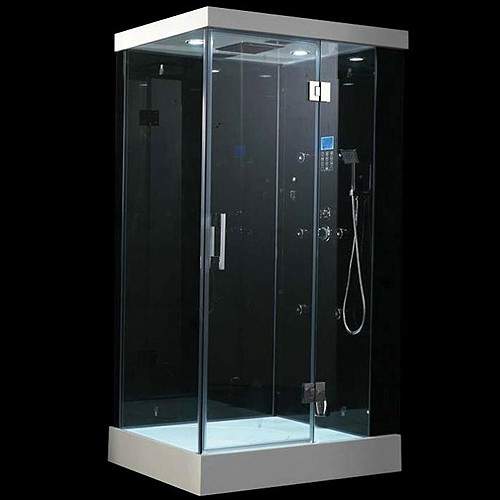 Hydra Rectangular Steam Shower Enclosure With LED Lighting. 1100x800mm.