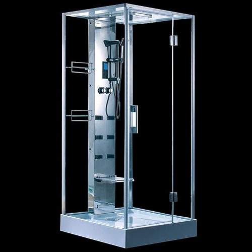 Hydra Rectangular Steam Shower Enclosure With LED Lighting. 1000x950mm.