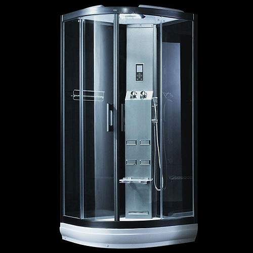 Hydra Quadrant Steam Shower Enclosure With LED Lighting. 950x950mm.