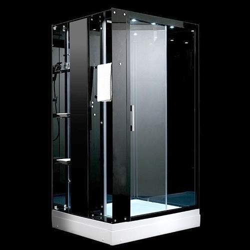Hydra Rectangular Steam Shower Enclosure With Mirror. 1300x1000mm.