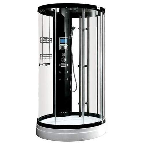 Hydra Round Steam Shower Enclosure With TV & LED Lights. 1230x2250.