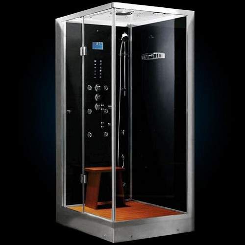 Hydra Rectangular Steam Shower Enclosure (Oak, Left Handed). 1200x900.