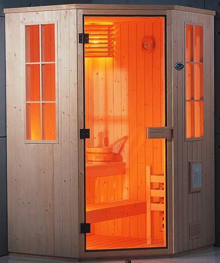 Hydra Pro Corner sauna cabin 1300x1300mm.