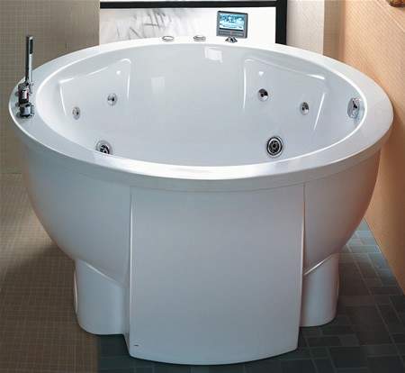 Hydra Pro Freestanding Circular Whirlpool Bath with TV.  Diameter 1500mm.