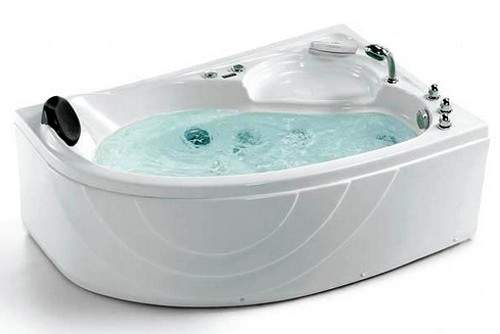 Hydra Corner Whirlpool Bath With Bath Panel. 1500x1000 (Right Handed).