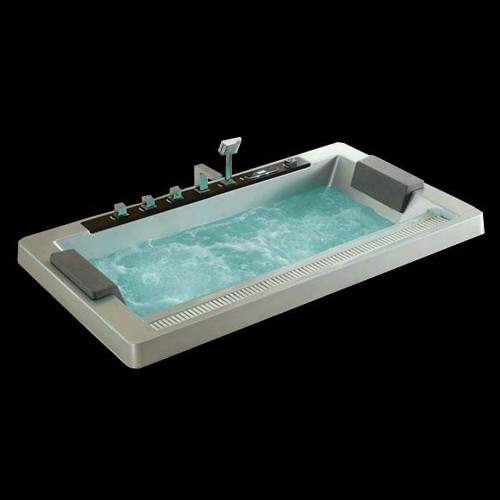 Hydra Sunken Whirlpool Bath With Back Rests. 1900x1100.