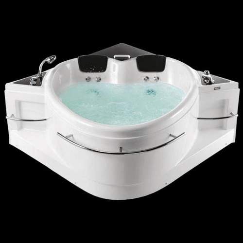 Hydra Corner Whirlpool Bath With Bath Panel. 1500x1500.