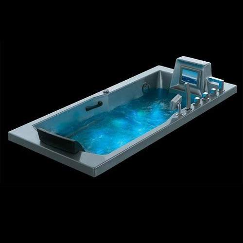 Hydra Rectangular Sunken Whirlpool Bath With TV. 1800x900mm.
