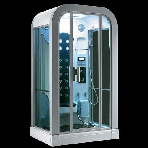 Hydra Rectangular Steam Shower Pod With Therapy Lighting. 1270x900mm.