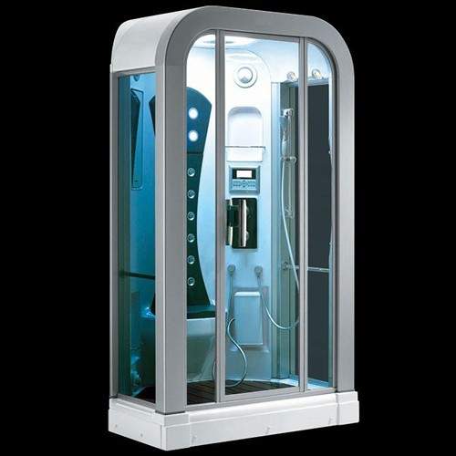 Hydra Corner Steam Shower Pod With Therapy Lighting. 1270x915mm.