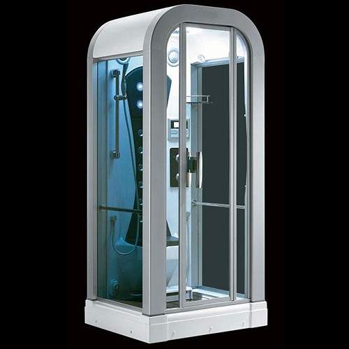 Hydra Rectangular Steam Shower Pod With Therapy Lighting. 1000x850mm.