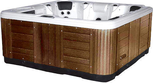 Hot Tub White Hydro Hot Tub (Chocolate Cabinet & Grey Cover).