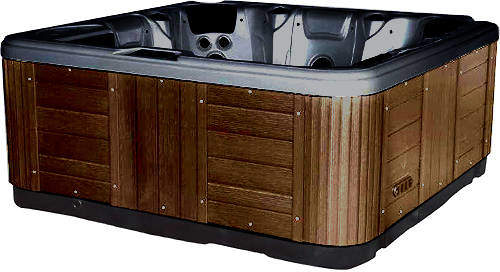 Hot Tub Midnight Hydro Hot Tub (Chocolate Cabinet & Brown Cover).