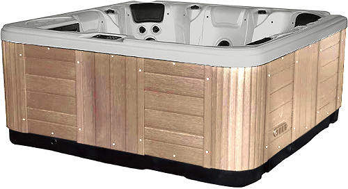 Hot Tub Gypsum Hydro Hot Tub (Light Yellow Cabinet & Brown Cover).