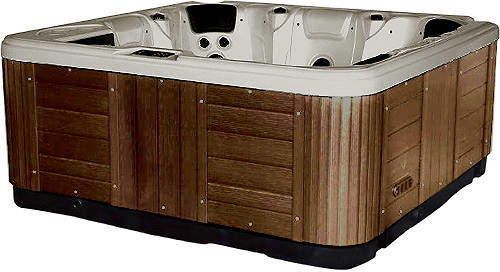 Hot Tub Oyster Hydro Hot Tub (Chocolate Cabinet & Yellow Cover).