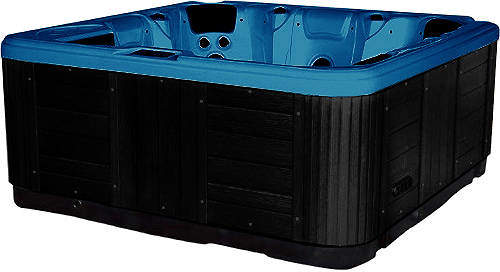 Hot Tub Blue Hydro Hot Tub (Black Cabinet & Grey Cover).