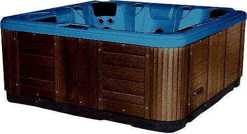 Hot Tub Blue Hydro Hot Tub (Chocolate Cabinet & Brown Cover).