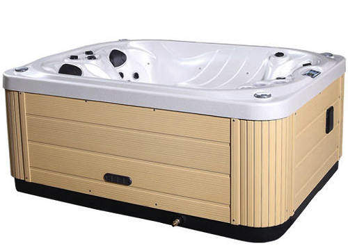 Hot Tub White Mercury Hot Tub (Light Yellow Cabinet & Yellow Cover).