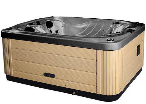 Hot Tub Midnight Mercury Hot Tub (Light Yellow Cabinet & Brown Cover).