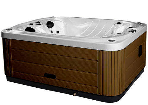 Hot Tub Silver Mercury Hot Tub (Chocolate Cabinet & Gray Cover).