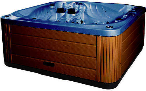 Hot Tub Blue Neptune Hot Tub (Chocolate Cabinet & Gray Cover).