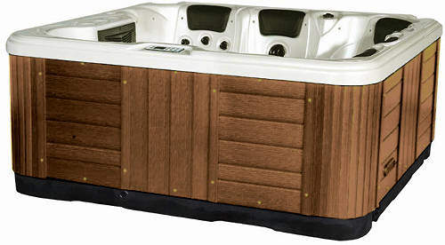 Hot Tub Pearlescent Ocean Hot Tub (Chocolate Cabinet & Grey Cover).