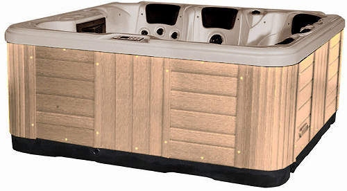 Hot Tub Oyster Ocean Hot Tub (Light Yellow Cabinet & Brown Cover).