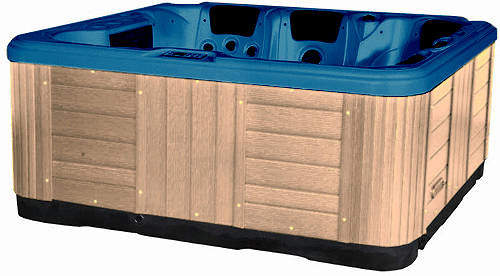 Hot Tub Blue Ocean Hot Tub (Light Yellow Cabinet & Brown Cover).