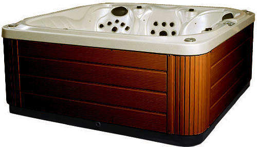 Hot Tub Pearlescent Venus Hot Tub (Chocolate Cabinet & Yellow Cover).