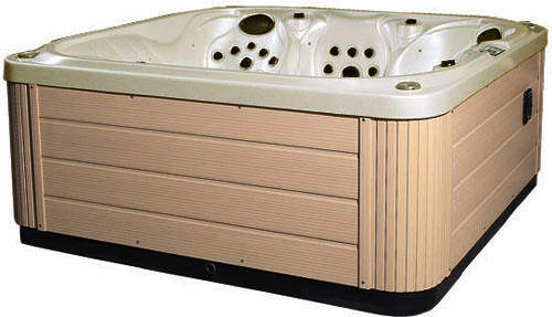 Hot Tub Pearlescent Venus Hot Tub (Light Yellow Cabinet & Brown Cover).