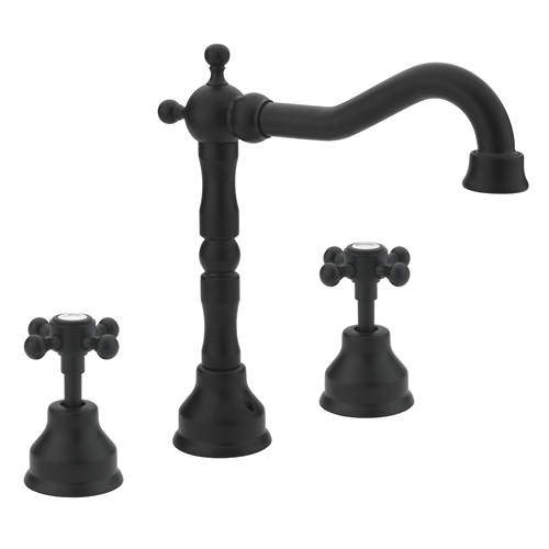 Tre Mercati Allora 3 Hole Basin Mixer Tap & Waste (Matt Black).