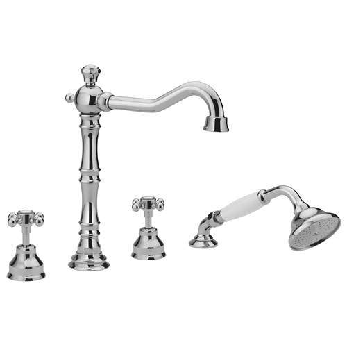 Tre Mercati Allora 4 Hole Bath Shower Mixer Tap & Kit (Chrome).