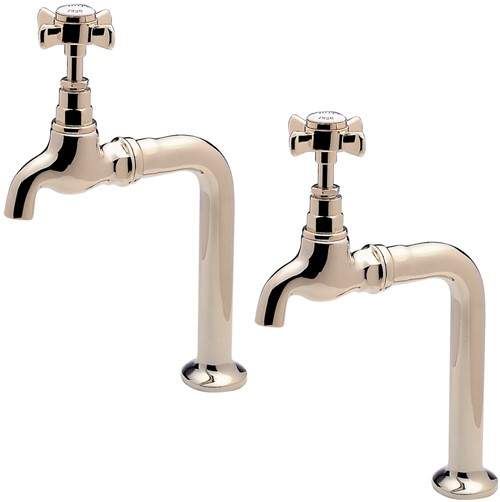 Tre Mercati Kitchen Imperial Bib Taps With Stands (Gold, Pair).